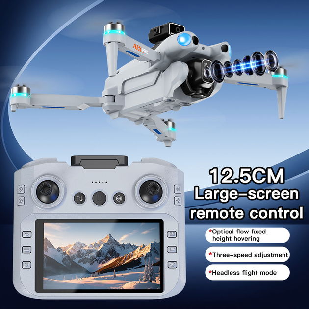 Квадрокоптер AE5 PRO з пультом з екраном FPV дрон з камерою складний для початківців з трансляцією на екран до 15 хв польоту - Фото 6 Квадрокоптер AE5 PRO з пультом з екраном FPV дрон з камерою складний для початківців з трансляцією на екран до 15 хв польоту - зображення 6