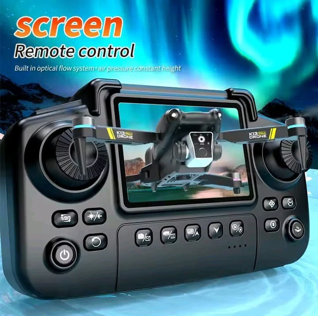 Квадрокоптер K13 з пультом та екраном FPV дрон з камерою без смартфона до 15 хв. до 150 м. - зображення 6