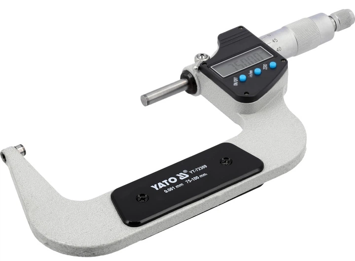 Мікрометр Yato YT-72309 цифровий зовнішній 75-100 мм / 0.001 мм (5906083122378) - зображення 3