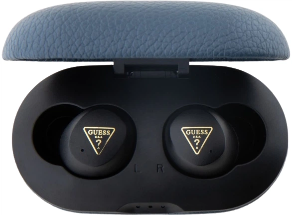 Навушники Guess Grained Classic Logo Bluetooth 5.3 Wireless + Doc Station Blue (3666339329105) - зображення 3