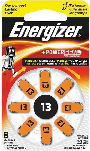 Батарейки для слухових апаратів Energizer Zinc Air тип 13 8 шт (BEFL34-13) - зображення 2