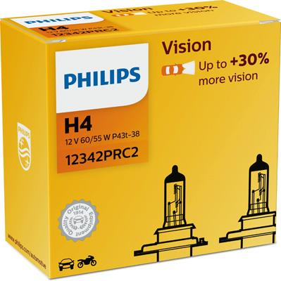 Автолампа Philips Vision H4 (12342PRC2) - изображение 3