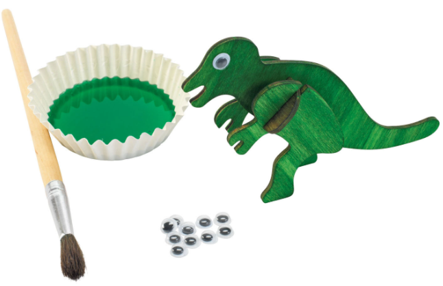 Креативний набір Colorations Дерев'яний динозавр 3D 4 штуки (191487037051) - зображення 3