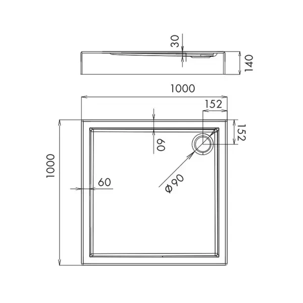 Душовий піддон Primera Frame STR1010 100x100х14 см квадратний - зображення 3