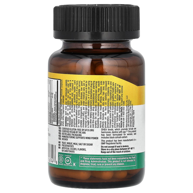 Комплекс ДГЭА для женщин Country Life "DHEA Complex For Women" 25 мг (60 капсул) - изображение 3