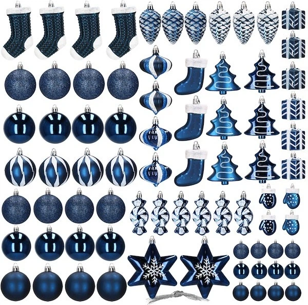 Набір ялинкових кульок Springos CA0851 4-10 см 77 шт (5907719424699) - зображення 2