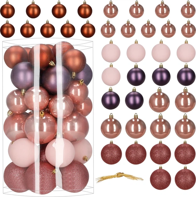 Набір ялинкових кульок Springos CA1527 7/8/9 см 40 шт (5908455303187) - зображення 2