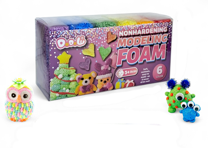 Шариковый пластилин (Modeling Foam) 6 цветов — набор для творчества, воздушный пластилин, не высыхает - Фото 1 Шариковый пластилин (Modeling Foam) 6 цветов — набор для творчества, воздушный пластилин, не высыхает - изображение 1