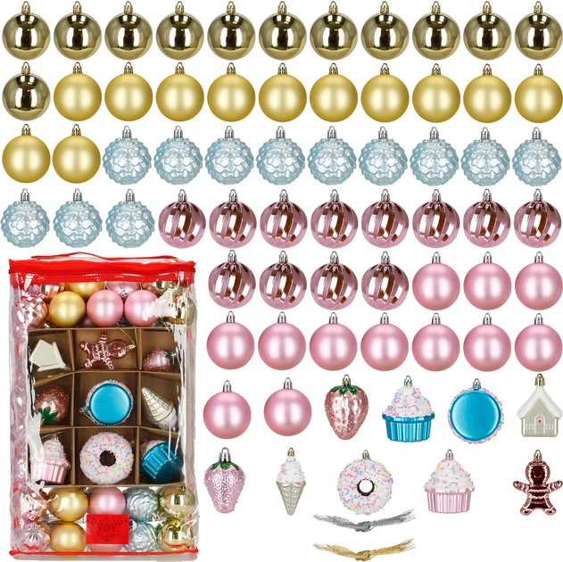 Набір ялинкових кульок Springos CA0977 3.5-6.5 см 69 шт (5908455301435) - зображення 2