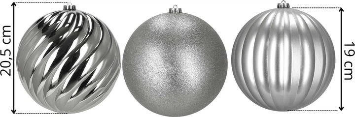 Набір ялинкових кульок Springos CA0984 19 см 3 шт (5908455301503) - зображення 2