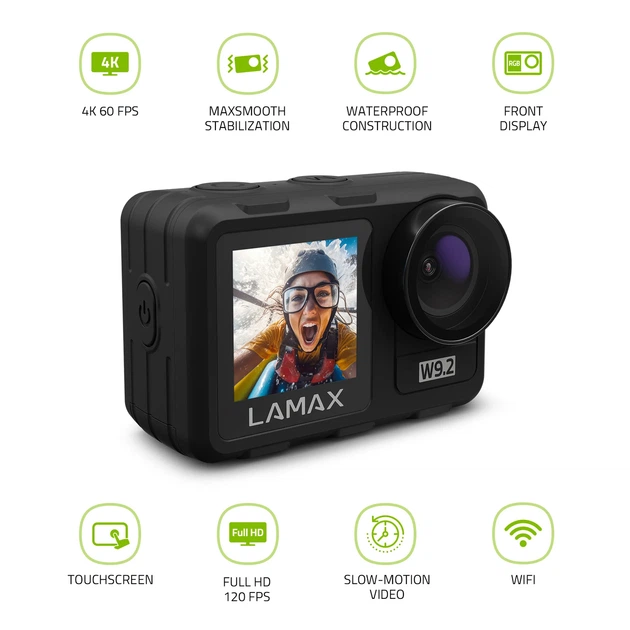 Kamera wideo Lamax W9.2 4K 2” Wi-Fi 20MPx Czarna (LXWAMW92NNNBA) - obraz 5