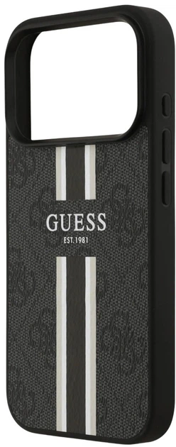 Etui plecki Guess 4G Printed Stripes MagSafe do Apple iPhone 17 Pro Max Black (3666339491390) - obraz 5