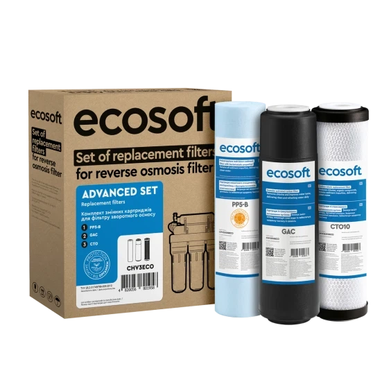 3 шт. Комплект картриджів Ecosoft 1-2-3 для фільтрів зворотного осмосу (CHV3ECO) - изображение 3