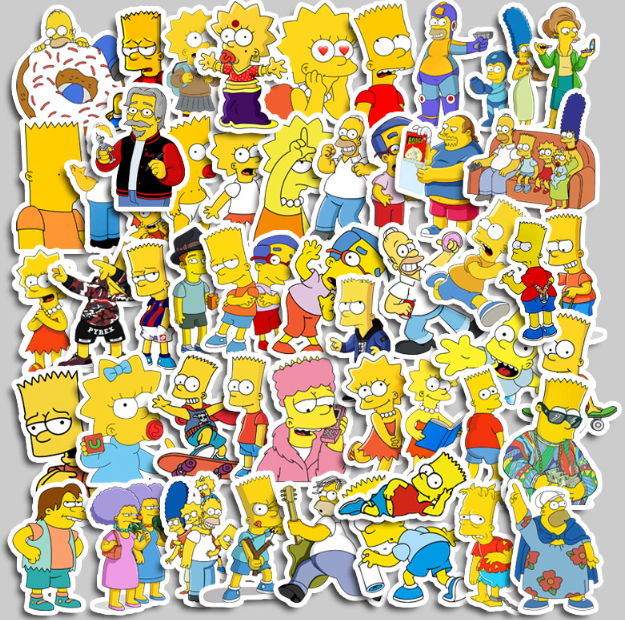 Набор наклеек 50 шт из мультфильма Симпсоны The Simpsons, стикерпак на телефон ноутбук гаджеты (SVS) - изображение 4