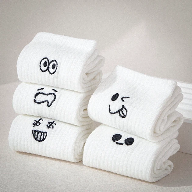 Набір шкарпеток Emoji з 5 пар Білий (one size) - зображення 2