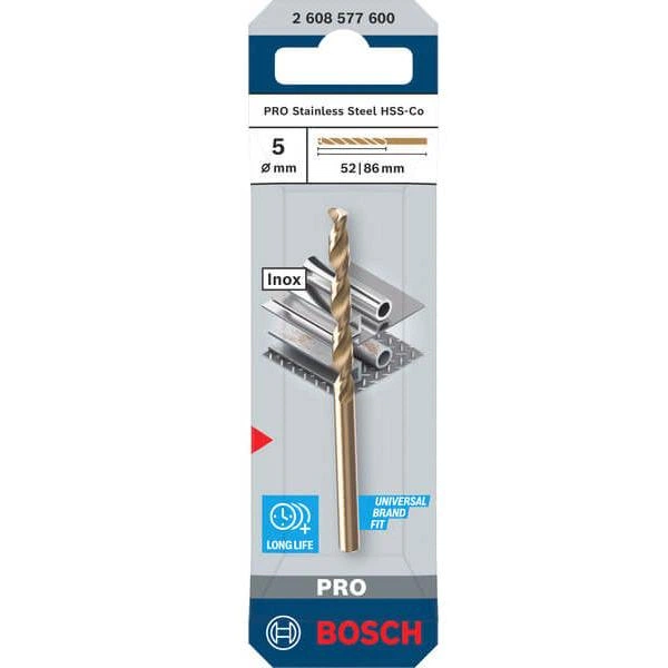 Сверло Bosch PRO Stainless Steel HSS-Co 5.0х52x86 мм (2608577600) - изображение 2