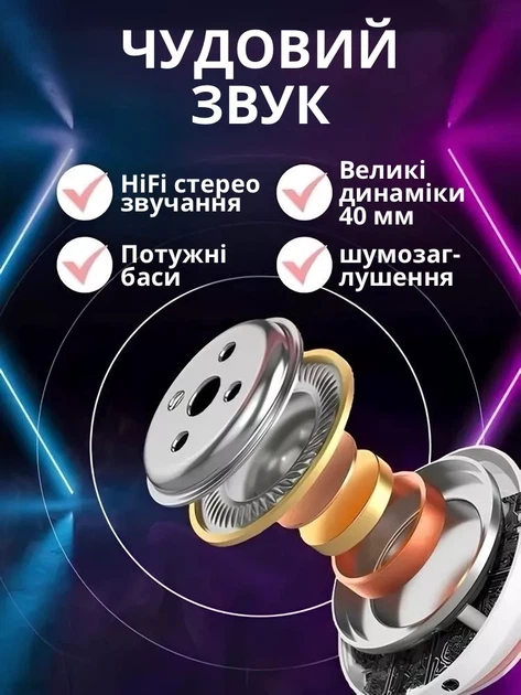Беспроводные наушники с кошачьими ушками Бирюзовые - изображение 9