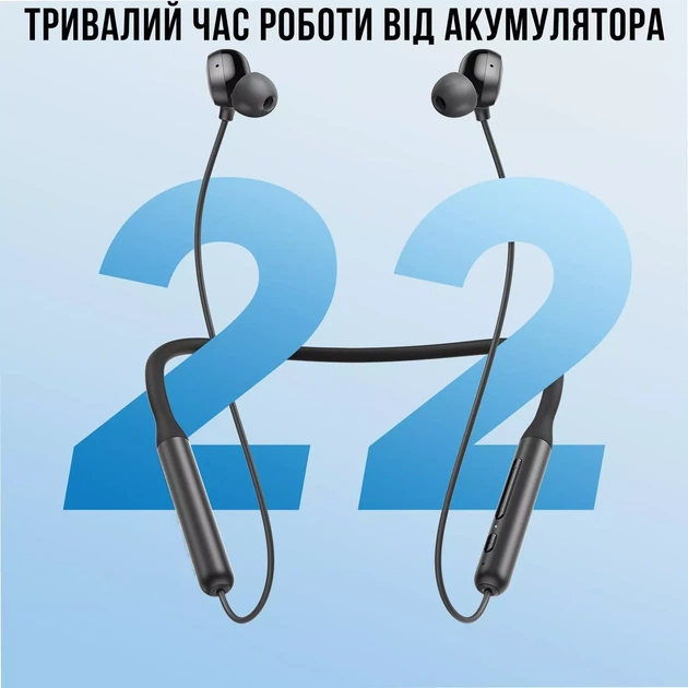 Бездротові вакуумні навушники для спорту SPORT Чорні - зображення 6