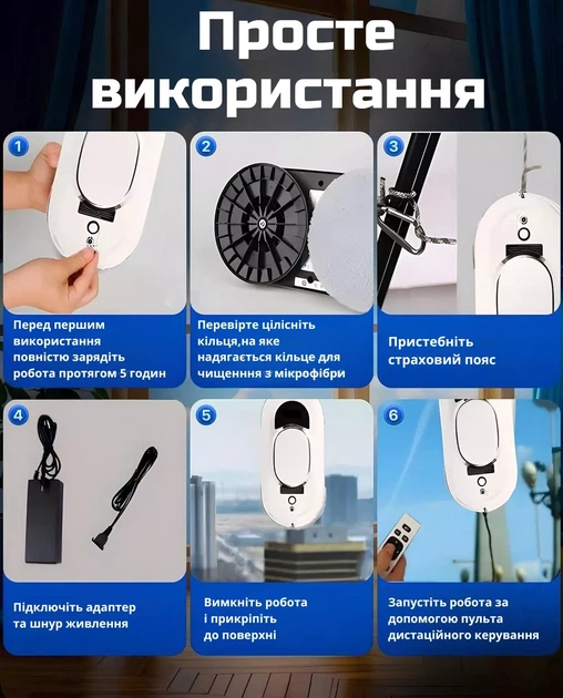 Робот для мытья окон + Салфетки для робота мойщика окон (круглые) 4 шт в подарок - Фото 9 Робот для мытья окон + Салфетки для робота мойщика окон (круглые) 4 шт в подарок - изображение 9