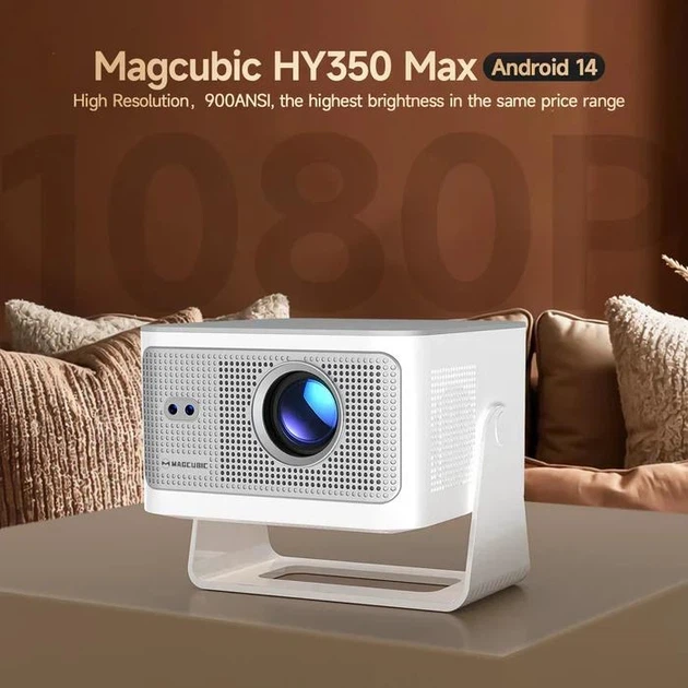 Проектор Magcubic HY350 Max 8K портативний: 900 ANSI, Android 14, 20000:1, Wi-Fi 6+BT, до 150" зображення - зображення 4
