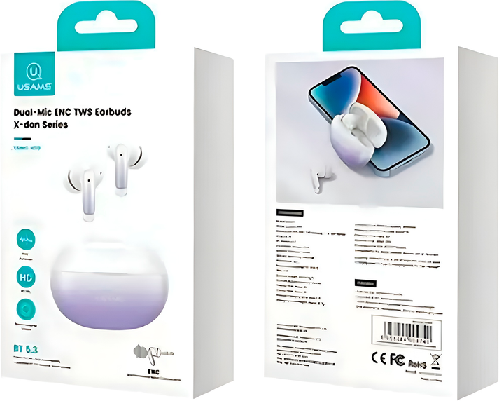 Słuchawki Usams US-XD19 Purple (6958444904740) - obraz 2