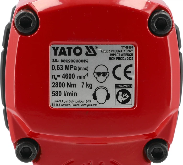 Гайковерт ударний пневматичний YATO YT-09580 композитний 3/4" 2800 Нм (5906083124464) - зображення 8