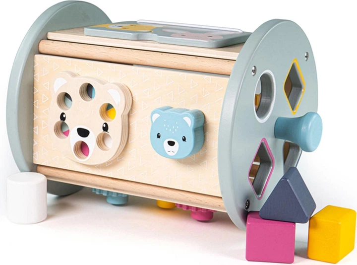 Іграшка для немовлят Bigjigs дерев'яна скриня з рухомими елементами та сортером 34047 (0691621820476) - зображення 4