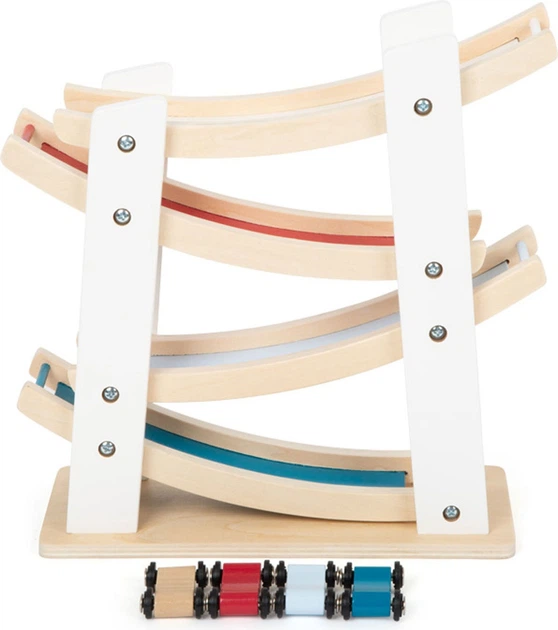 Гоночна траса для немовлят Small Foot дерев'яна з 4 автомобілями 11873 (4020972118738) - зображення 4