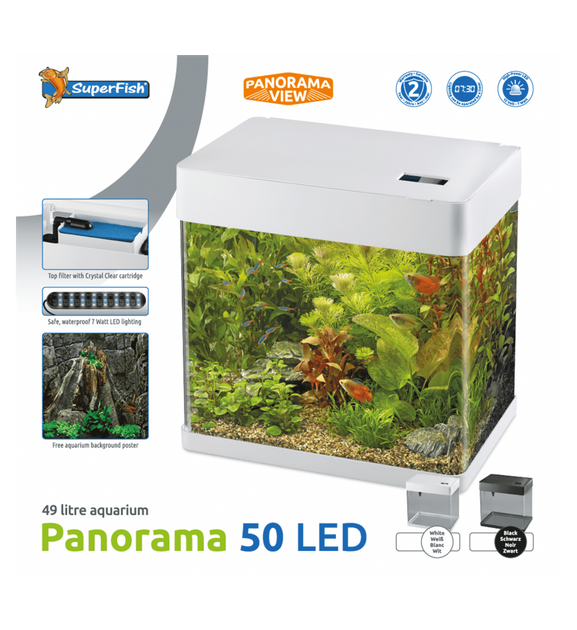 Акваріум скляний - Superfish Panorama 50 LED BLACK (A4052040) - изображение 2