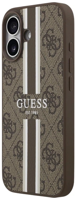 Панель Guess 4G Printed Stripes MagSafe для Apple iPhone 17 Brown (3666339491406) - зображення 2