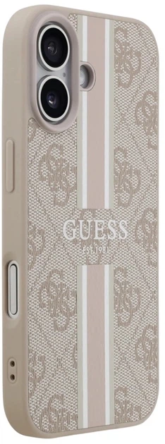 Панель Guess 4G Printed Stripes MagSafe для Apple iPhone 17 Pink (3666339491444) - зображення 4