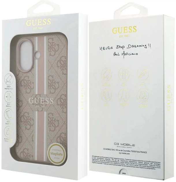 Панель Guess 4G Printed Stripes MagSafe для Apple iPhone 17 Pink (3666339491444) - зображення 8