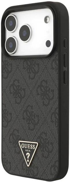 Etui plecki Guess 4G Strap Triangle Logo MagSafe do Apple iPhone 17 Pro Max Black (3666339526498) - obraz 2