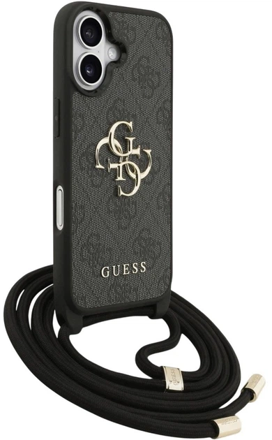 Панель Guess 4G Big Logo Cord Stap Crossbody для Apple iPhone 17 Black (3666339526733) - зображення 3