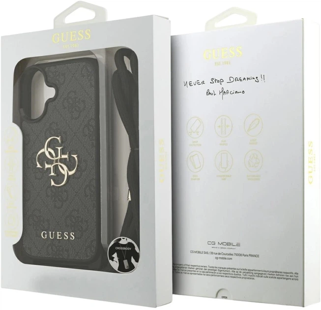 Панель Guess 4G Big Logo Cord Stap Crossbody для Apple iPhone 17 Black (3666339526733) - зображення 7