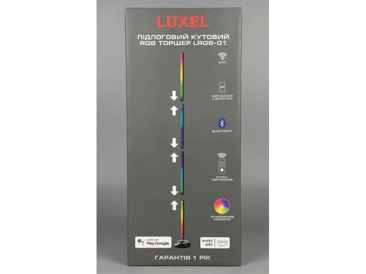 Світлодіодний підлоговий кутовий RGB торшер Luxel 175-260V 24W IP20 (LRGB-01) - зображення 4
