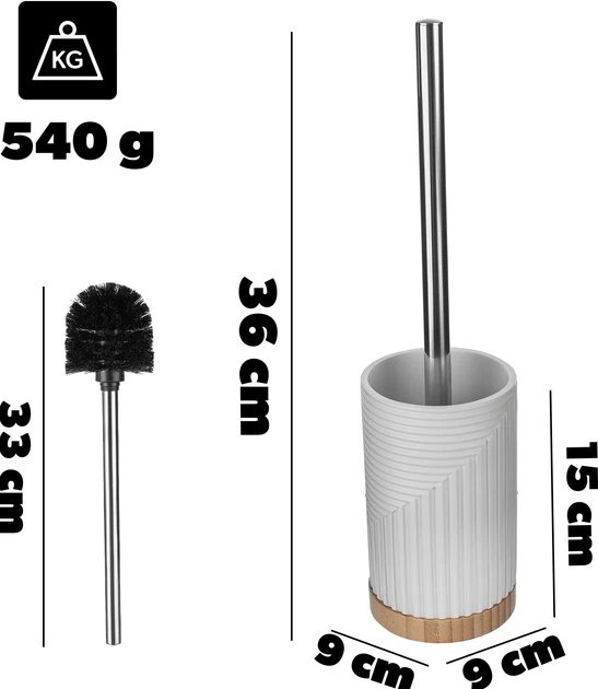 Szczotka WC Kadax Lunel okrągła Biała (K10207) - obraz 4