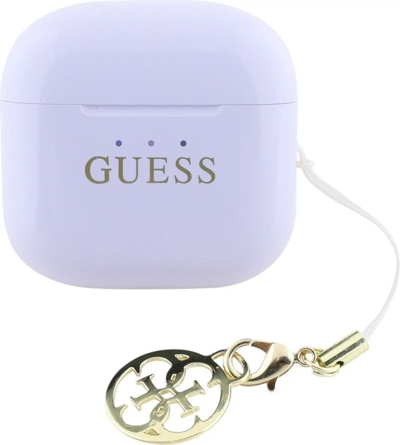 Słuchawki Guess Glossy Effect Printed Classic Logo & Charm TWS Lavender (GUTWSXMCCLU) - obraz 4