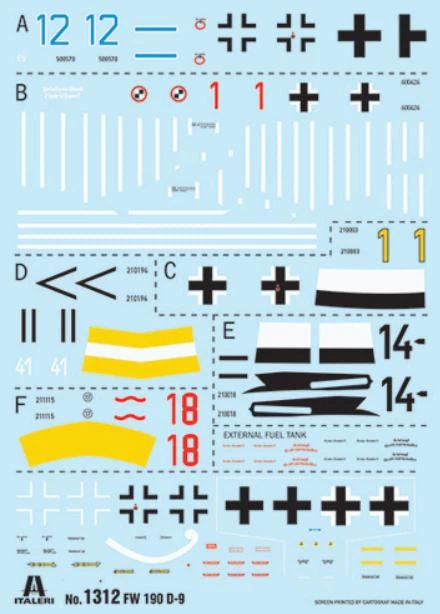 Збірна модель 1:72 винищувач FW 190 D-9 Italeri 1312 - изображение 3