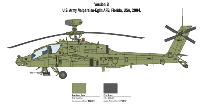 Збірна модель 1:48 вертоліт AH-64D "Apache Longbow" Italeri 2748 - изображение 4