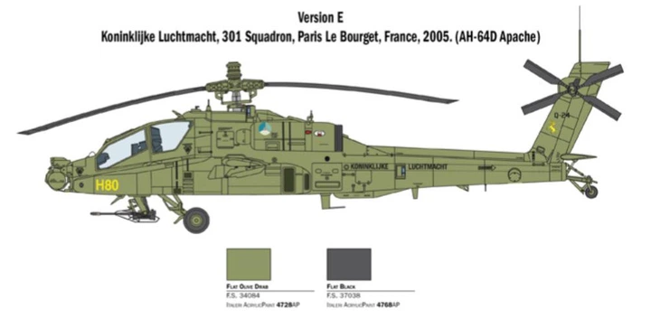Збірна модель 1:48 вертоліт AH-64D "Apache Longbow" Italeri 2748 - изображение 7