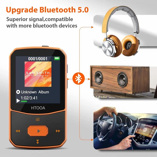 MP3-плеер спортивный с клипсой (Bluetooth 5.0), 16GB + Слот SD, Диктофон, FM-радио - Фото 8 MP3-плеер спортивный с клипсой (Bluetooth 5.0), 16GB + Слот SD, Диктофон, FM-радио - изображение 8