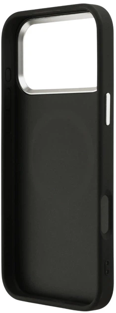 Etui plecki Guess Glitter Triangle Logo MagSafe do Apple iPhone 17 Pro Max Black (3666339516826) - obraz 6