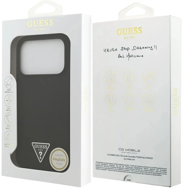 Панель Guess Silicone Triangle Logo MagSafe для Apple iPhone 17 Pro Black (3666339517137) - зображення 8
