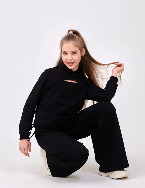 Костюм (свитшот+штаны) для девочки SMIL 117516-1 Черный р.158 - изображение 2
