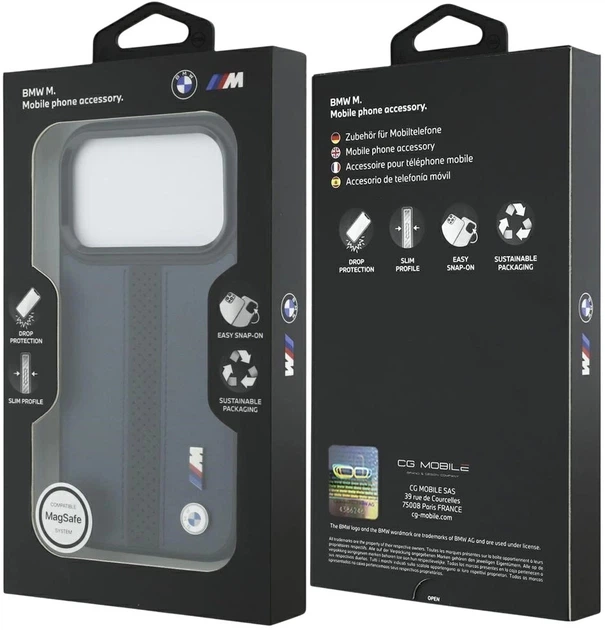 Чохол BMW M Perforated Stripe Logo MagSafe для Apple iPhone 17 Pro Navy Blue (3666339481827) - зображення 8