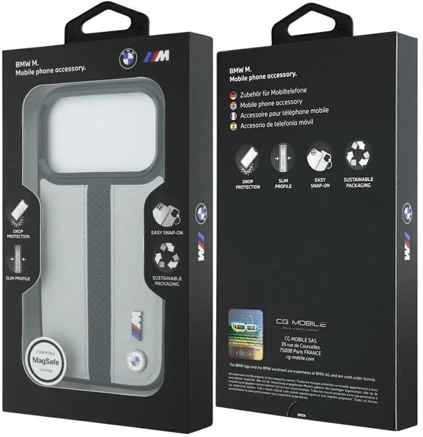 Чохол BMW M Perforated Stripe Logo MagSafe для Apple iPhone 17 Pro Grey (3666339481988) - зображення 8