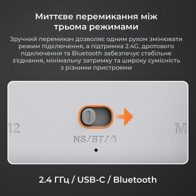 Беспроводной геймпад Ajazz GP100 2.4G/BT/USB Switch/PC/iOS/Android RGB White (GP100-W) - изображение 13