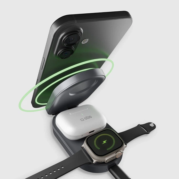 Ładowarka bezprzewodowa SBS 3-w-1 15 W (8018417499111) - obraz 7