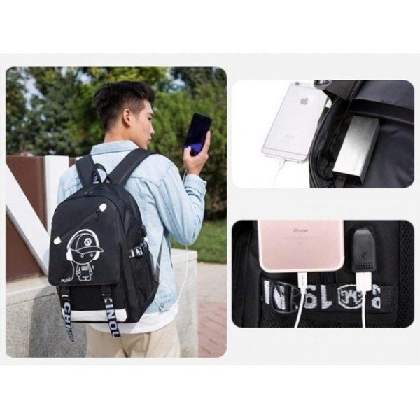 Рюкзак міський Music з USB світиться в темряві - Фото 7 Рюкзак міський Music з USB світиться в темряві - зображення 7